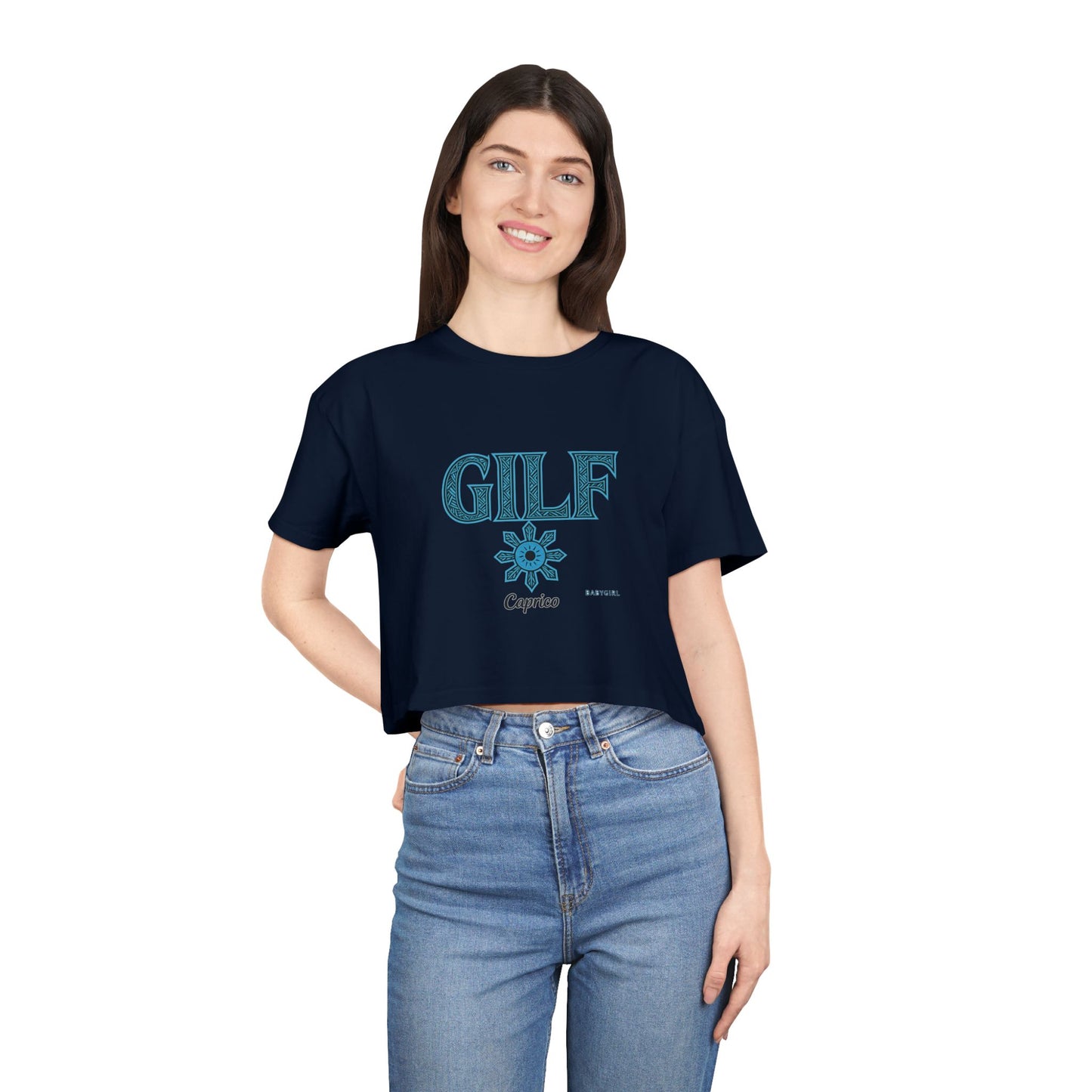 Trendy Women's Crop Tee - Fun GILF Graphic, Perfect for Casual Wear, Gifts, or Summer Outfits