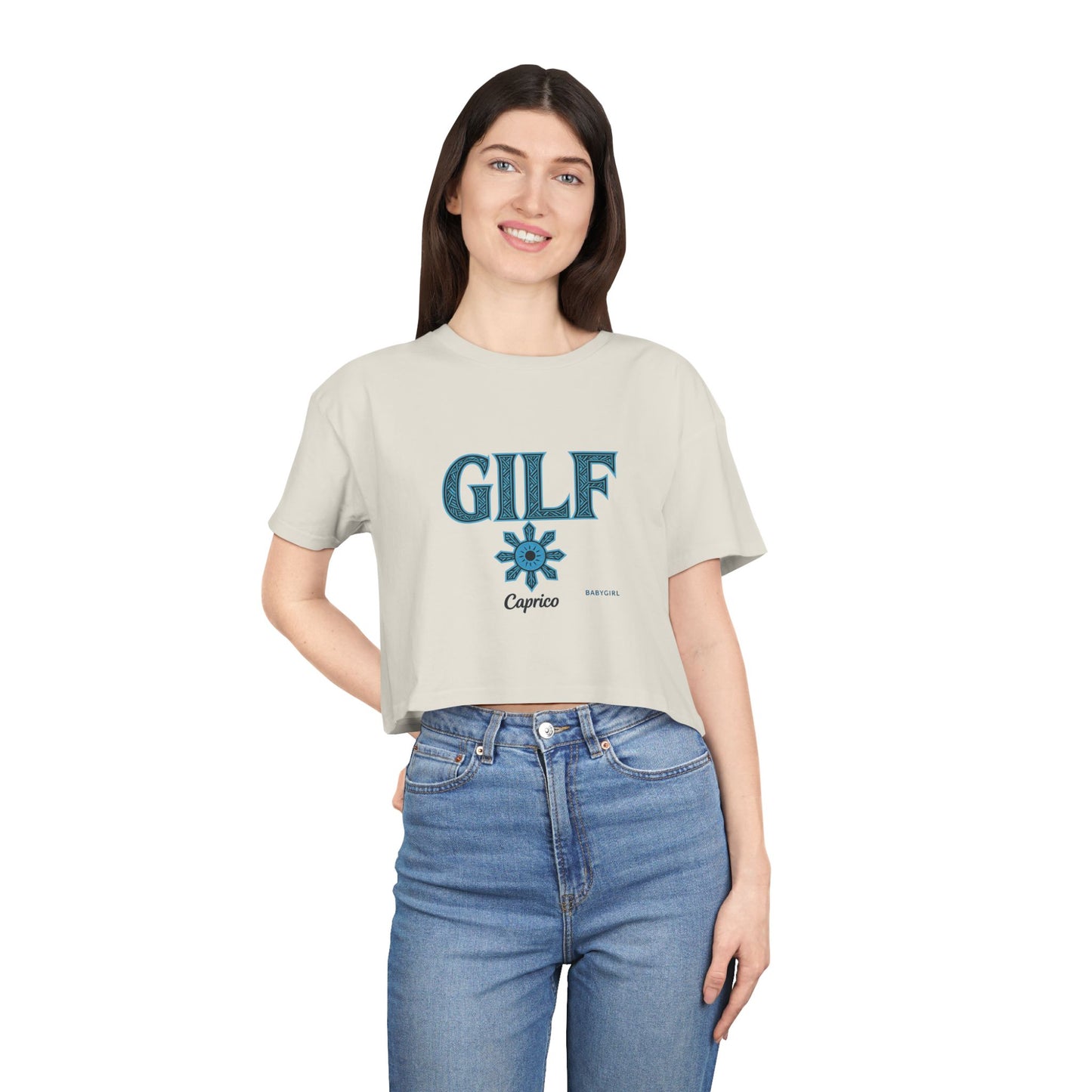 Trendy Women's Crop Tee - Fun GILF Graphic, Perfect for Casual Wear, Gifts, or Summer Outfits