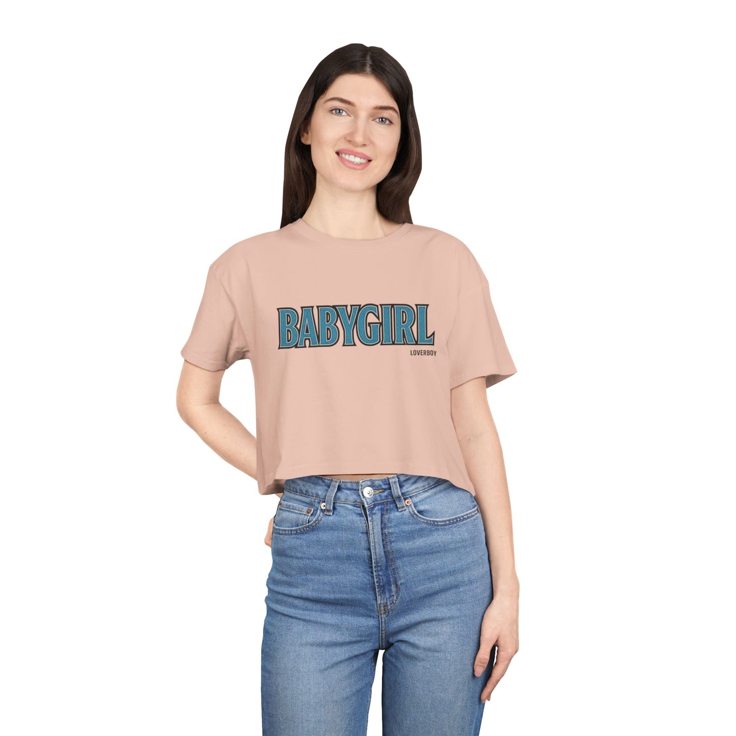 Stylish Women's Crop Tee with 'BABYGIRL' Design, Trendy Summer Top, Gift for Fashion Lovers, Casual Wear, Festival Style