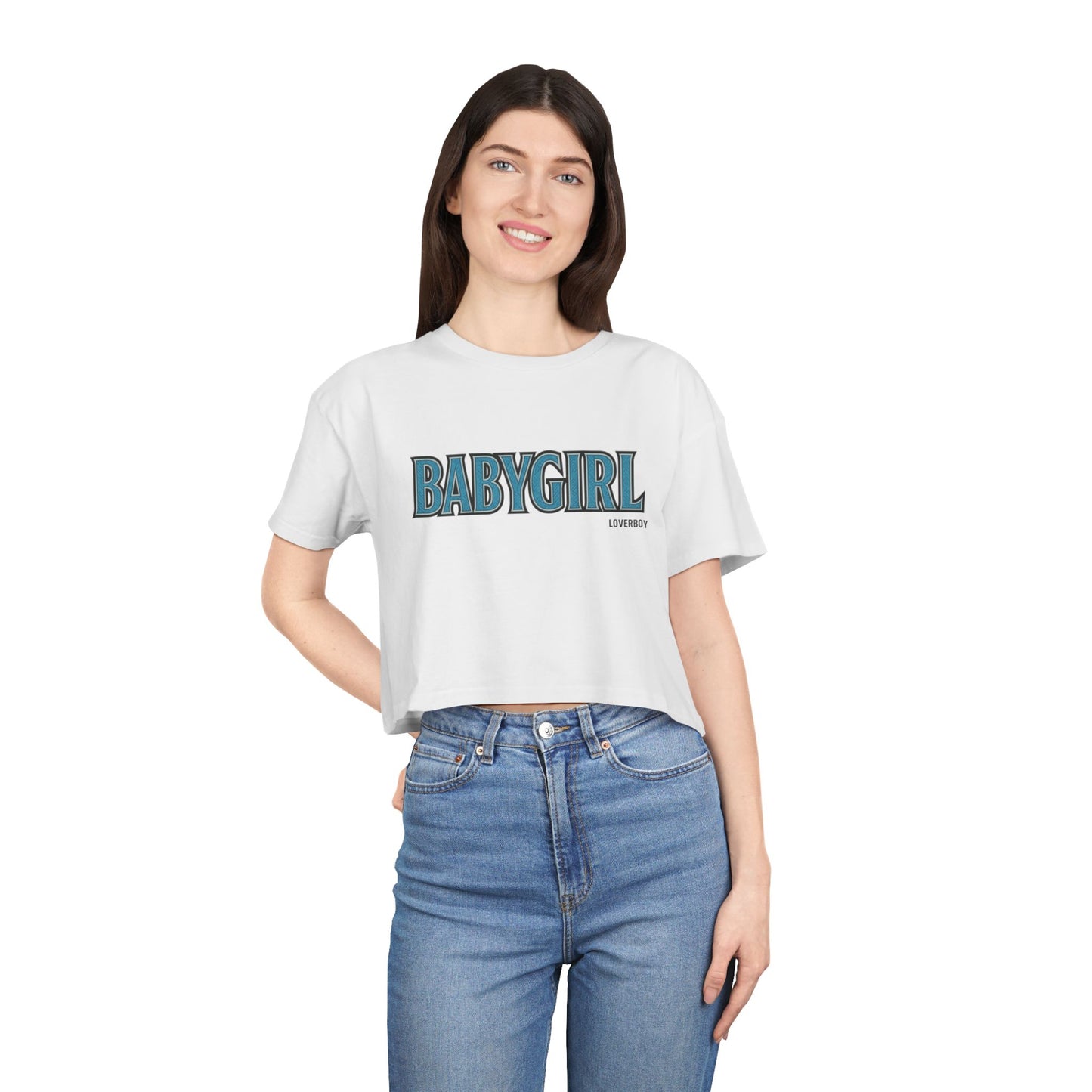 Stylish Women's Crop Tee with 'BABYGIRL' Design, Trendy Summer Top, Gift for Fashion Lovers, Casual Wear, Festival Style
