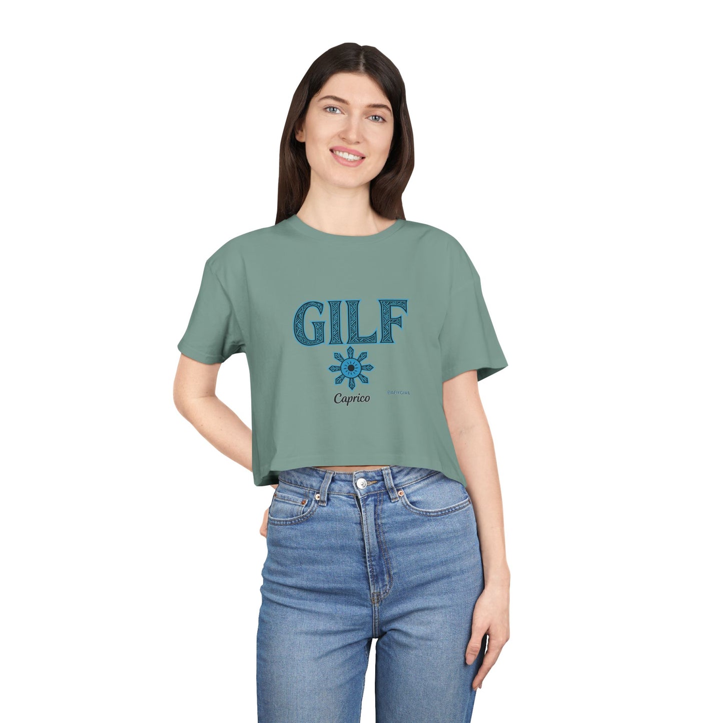 Trendy Women's Crop Tee - Fun GILF Graphic, Perfect for Casual Wear, Gifts, or Summer Outfits