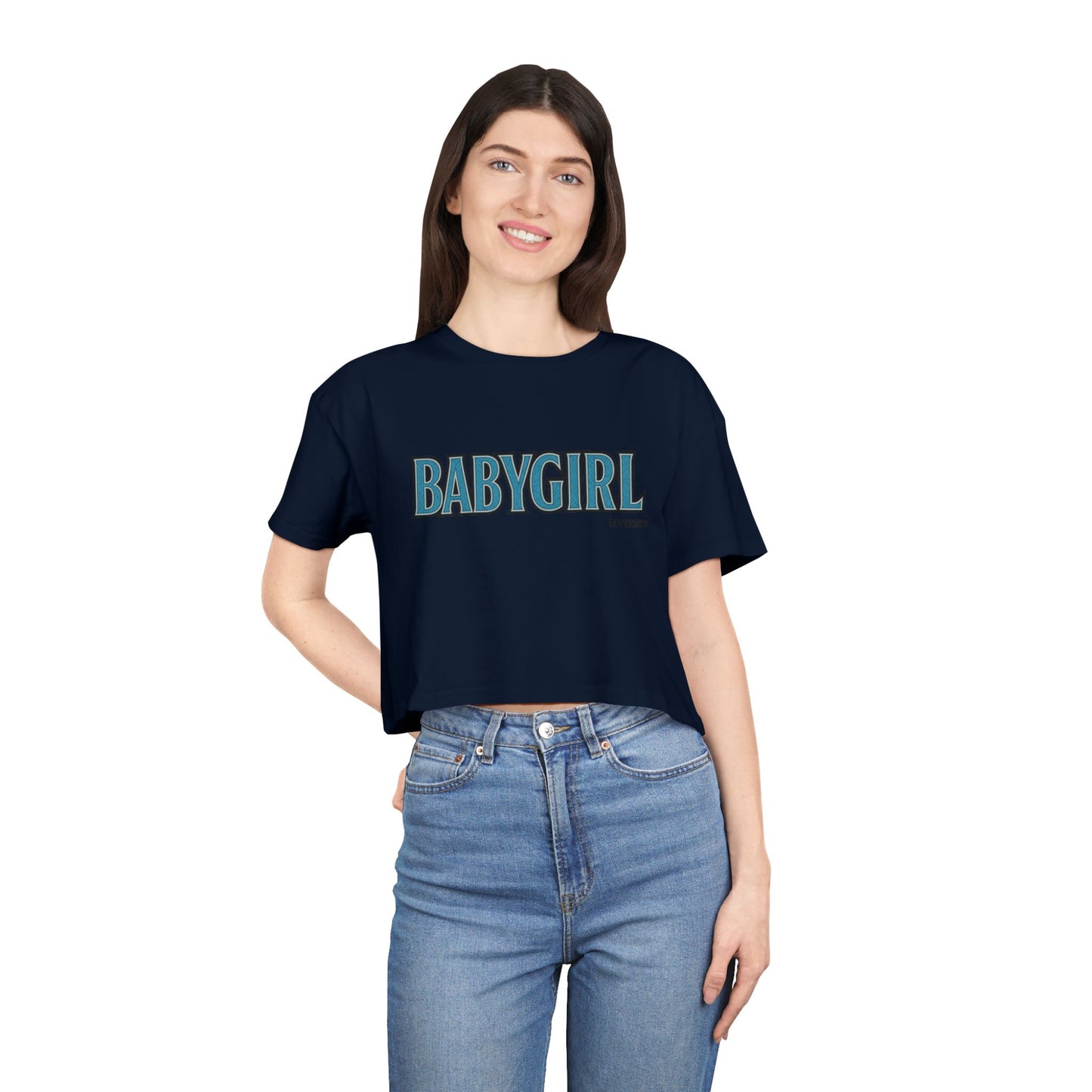 Stylish Women's Crop Tee with 'BABYGIRL' Design, Trendy Summer Top, Gift for Fashion Lovers, Casual Wear, Festival Style