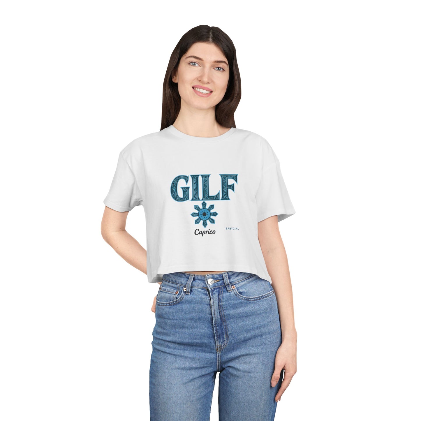 Trendy Women's Crop Tee - Fun GILF Graphic, Perfect for Casual Wear, Gifts, or Summer Outfits