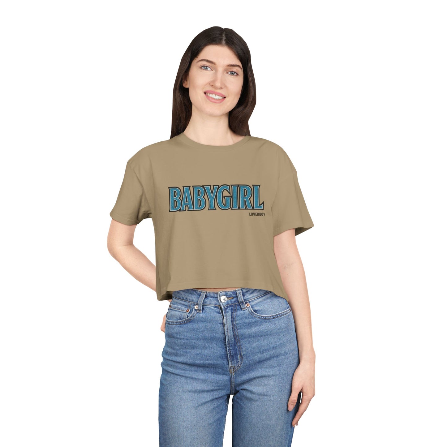 Stylish Women's Crop Tee with 'BABYGIRL' Design, Trendy Summer Top, Gift for Fashion Lovers, Casual Wear, Festival Style