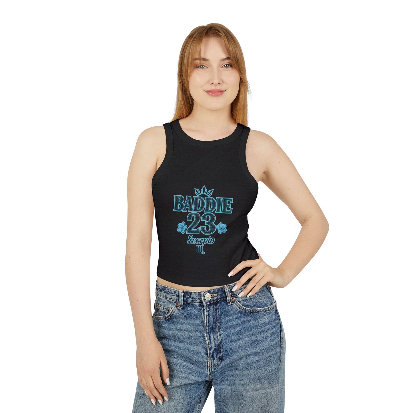 Stylish Women's Micro Rib Tank Top | BADDIE 23 Scorpio | Trendy Summer Top, Casual Wear, Birthday Gift, Zodiac Fashion, Fitness Apparel