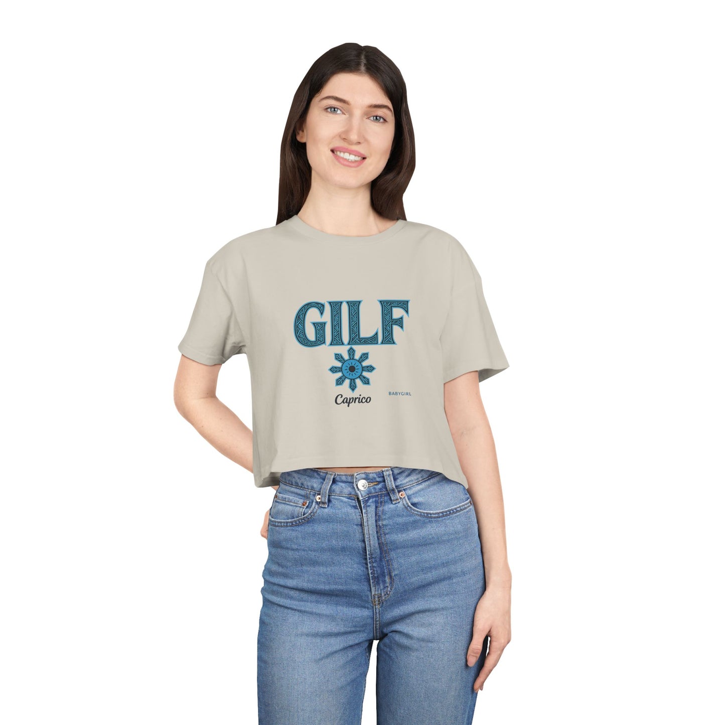 Trendy Women's Crop Tee - Fun GILF Graphic, Perfect for Casual Wear, Gifts, or Summer Outfits