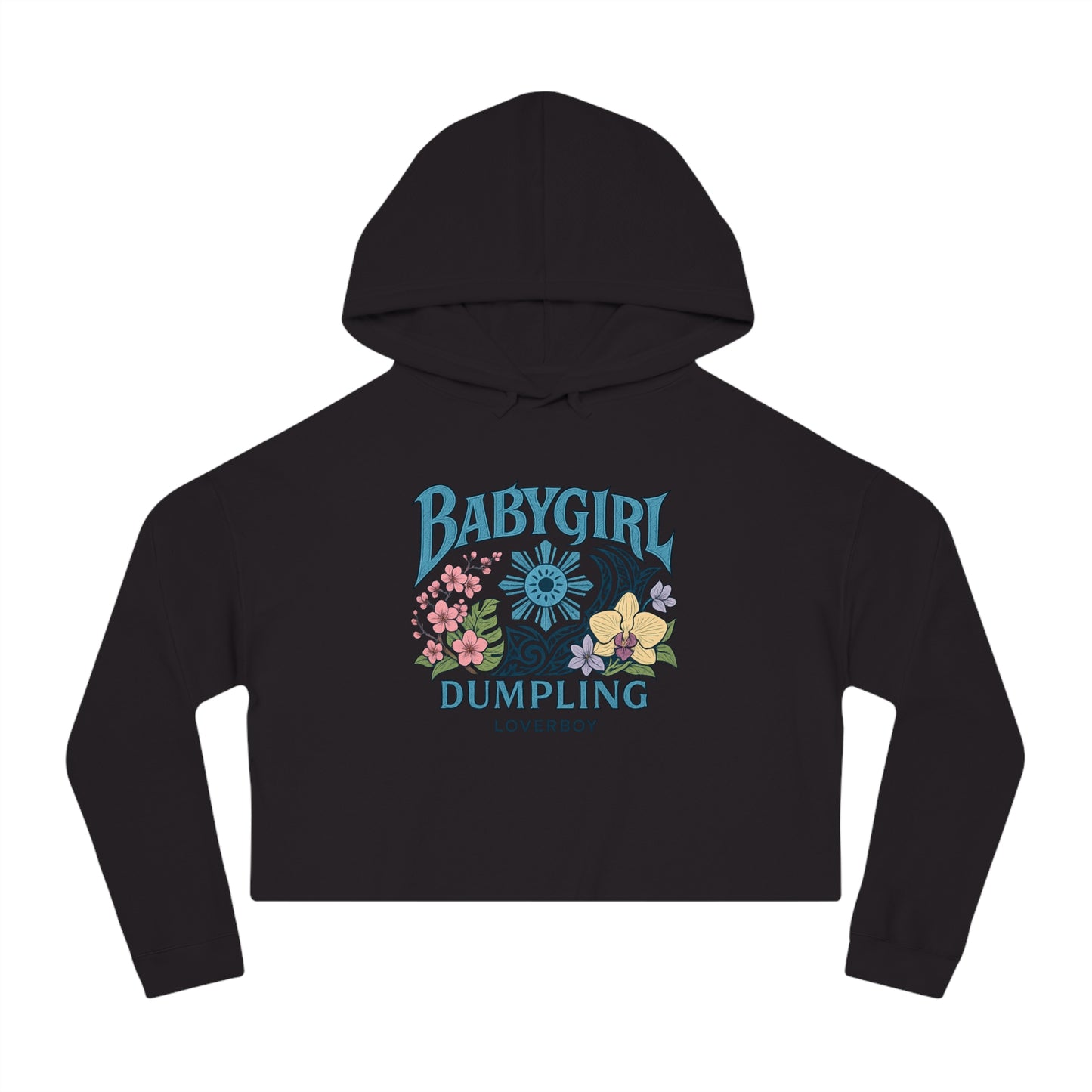 Trendy Women’s Cropped Sweatshirt with Floral Design, Casual Pullover, Gift for Her, Streetwear, Summer Fashion, Graphic Hoodie