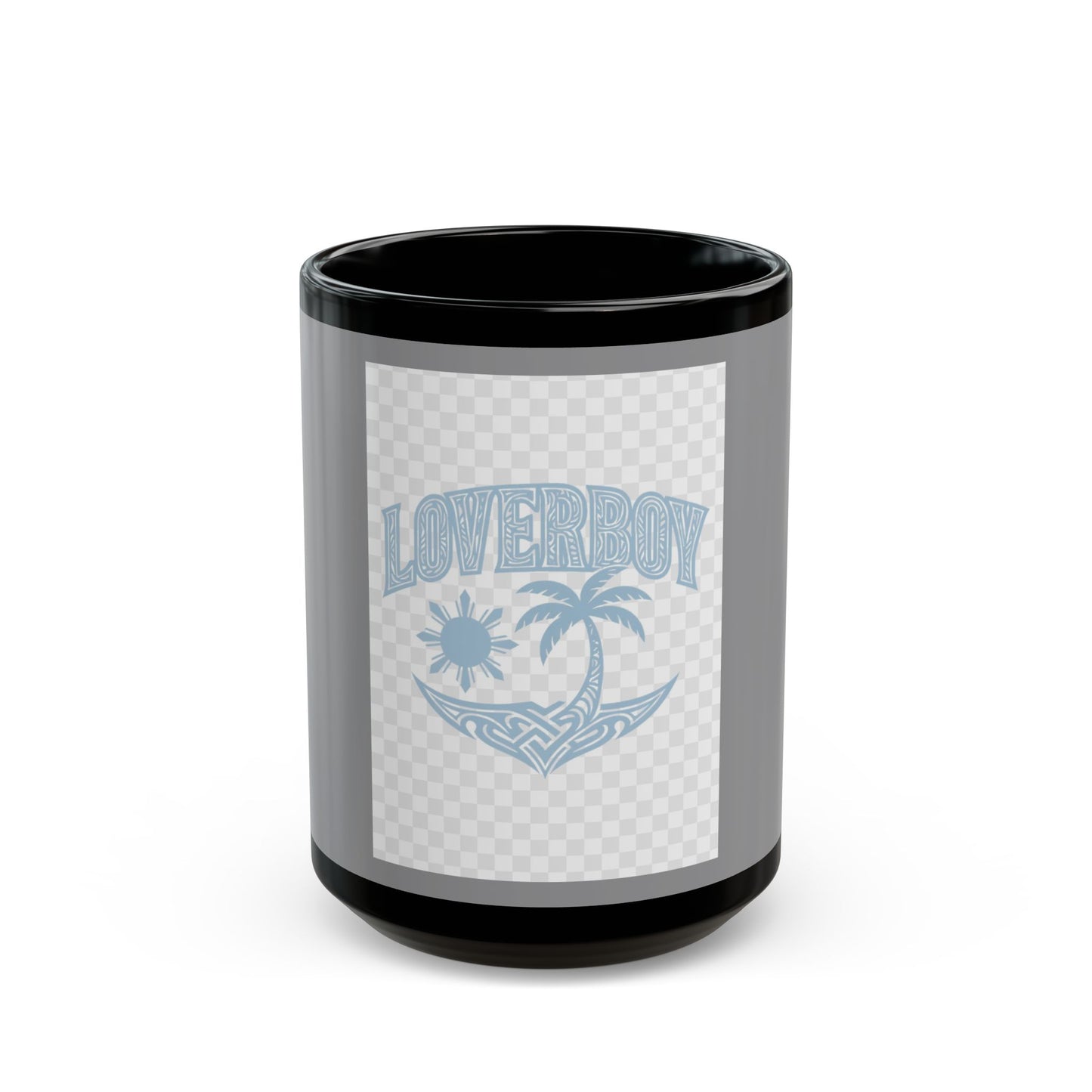 Loverboy Black Mug - Chill Vibes, Tropical Design, Gift for Friends, Beach Lover, Coffee Lover