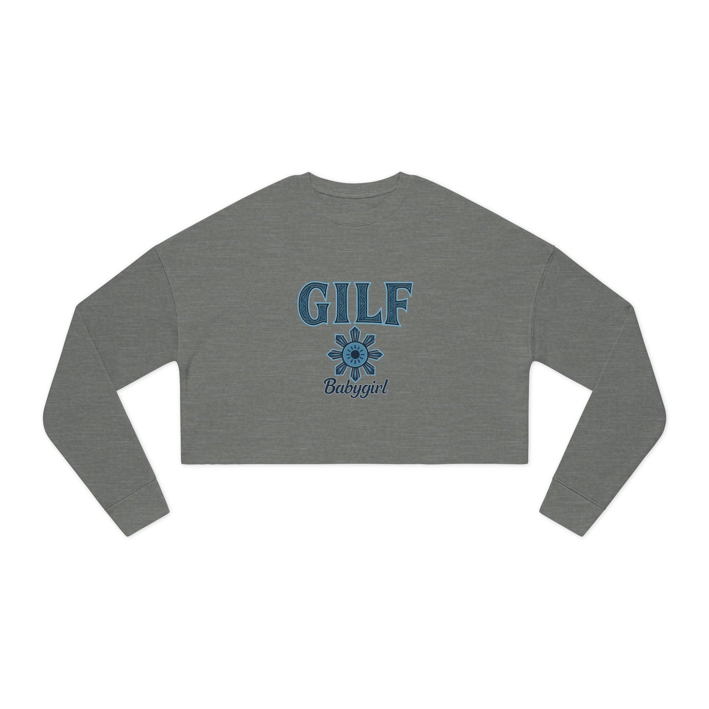 Chic Women's Cropped Sweatshirt - GILF Design, Trendy Pullover, Casual Fashion, Gift for Her, Cozy Lounge Wear