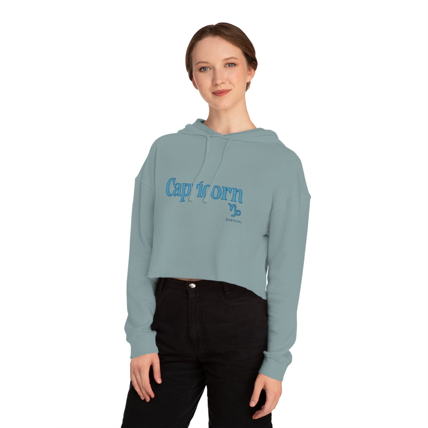 Capricorn Baby Girl Cropped Hoodie, Zodiac Sweatshirt for Women, Astrology Gift, Casual Fashion Top, Trendy Winter Wear