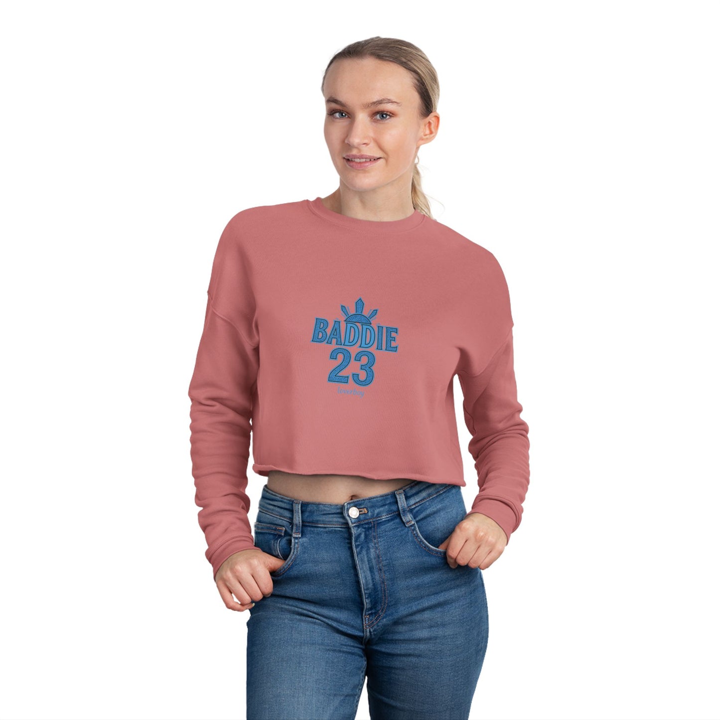 Trendy Women's Cropped Sweatshirt | BADDIE 23 & LOVERBOY Designs | Fashion Statement, Streetwear, Casual Comfort, Gift Idea