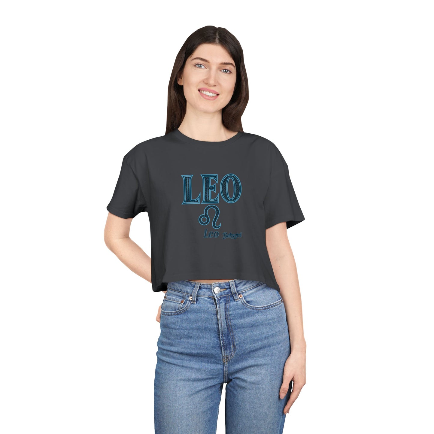 Trendy Women's Crop Tee - Leo Zodiac T-Shirt, Astrology Gift, Birthday Apparel, Casual Wear, Cute Summer Top