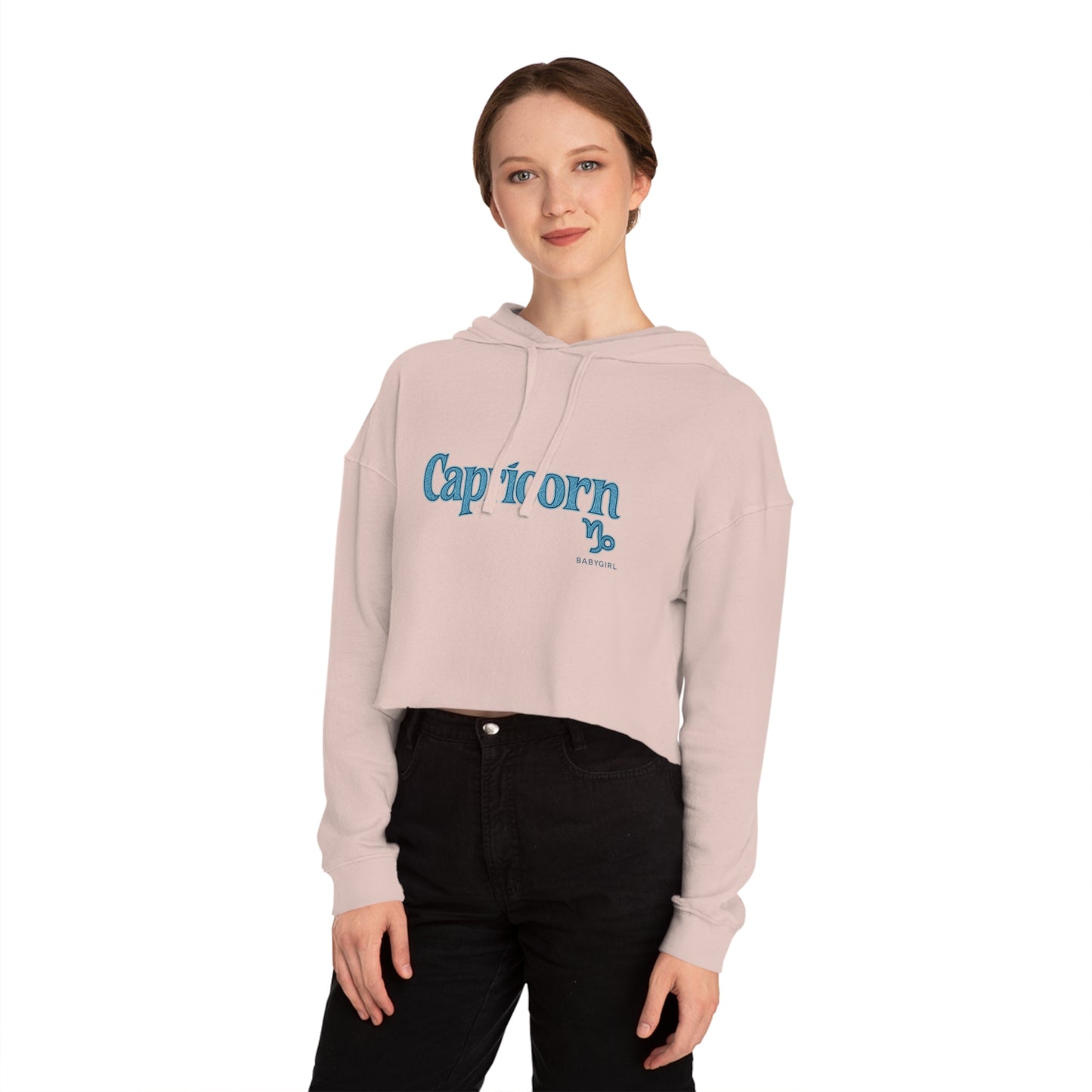 Capricorn Baby Girl Cropped Hoodie, Zodiac Sweatshirt for Women, Astrology Gift, Casual Fashion Top, Trendy Winter Wear