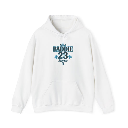 Baddie Scorpio Hoodie | Unisex Heavy Blend Sweatshirt for Zodiac Lovers, Astrology Gift, Unique Fall Fashion, Cozy Everyday Wear