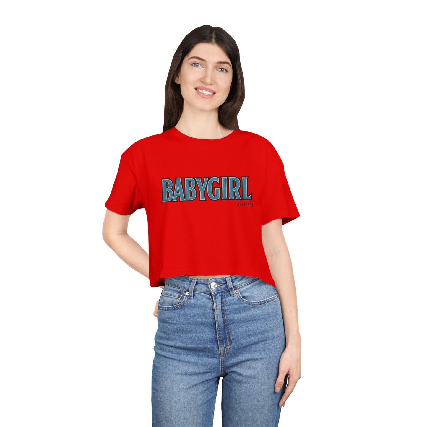 Stylish Women's Crop Tee with 'BABYGIRL' Design, Trendy Summer Top, Gift for Fashion Lovers, Casual Wear, Festival Style