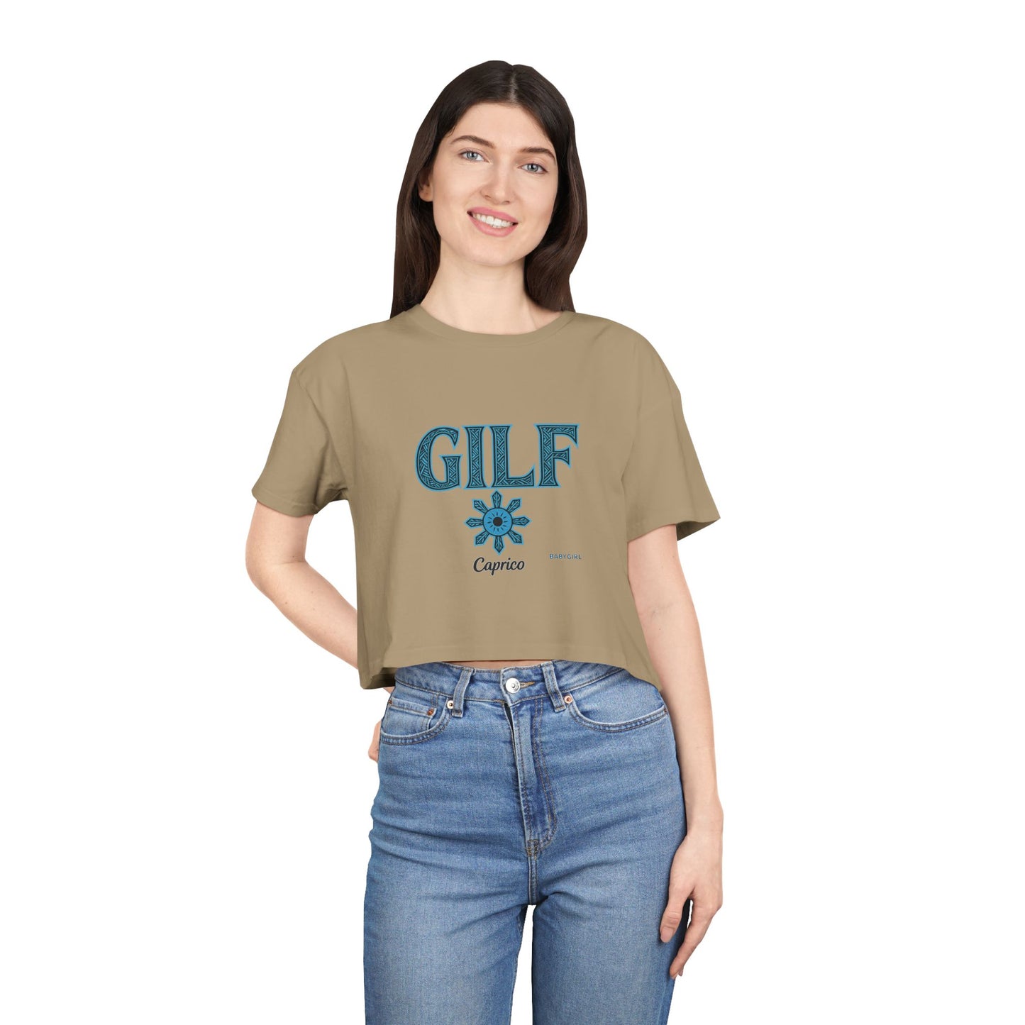 Trendy Women's Crop Tee - Fun GILF Graphic, Perfect for Casual Wear, Gifts, or Summer Outfits