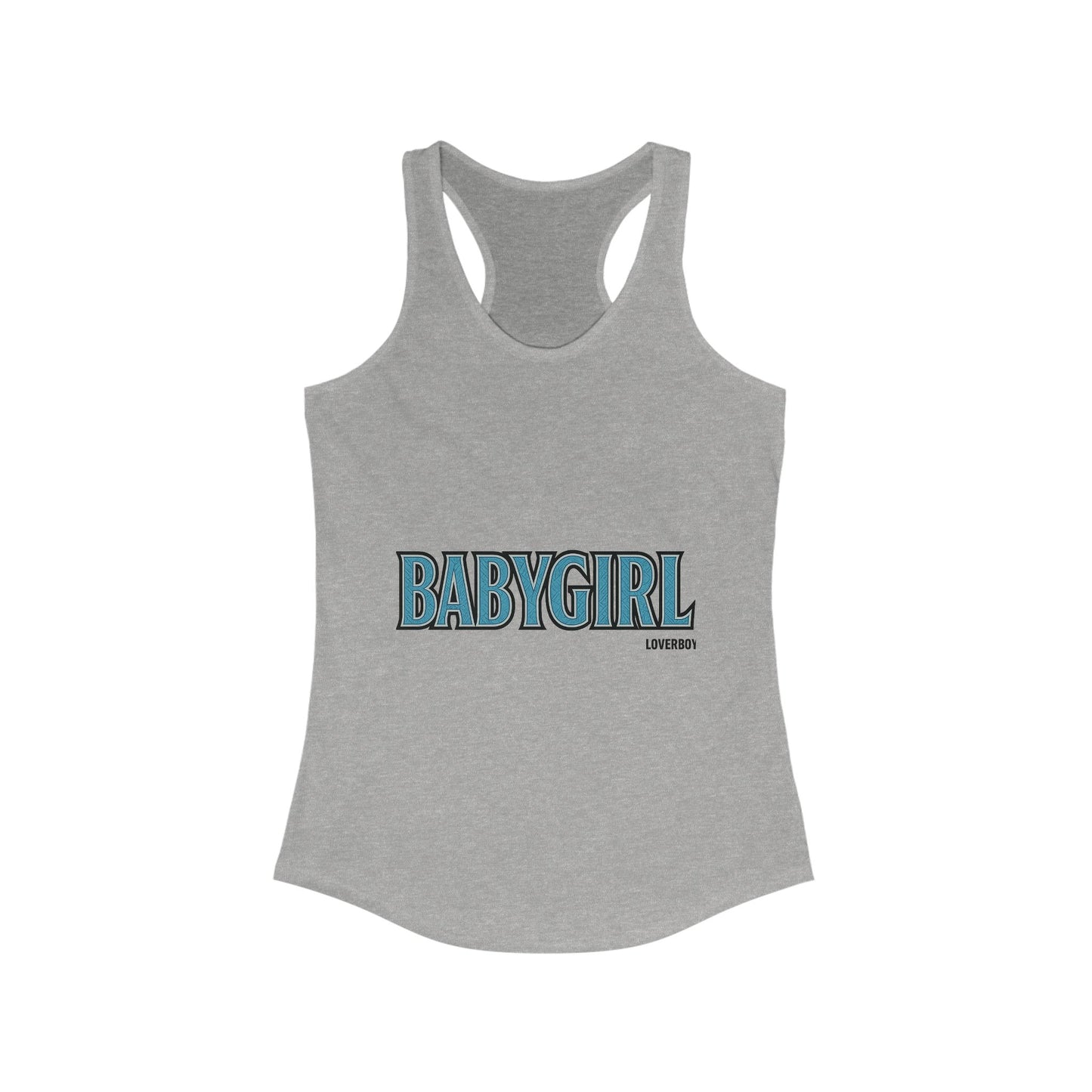 Baby Girl Racerback Tank Top, Women’s Athletic Shirt, Summer Wear, Casual Outfits, Gift for Her, Cute Graphic Tee
