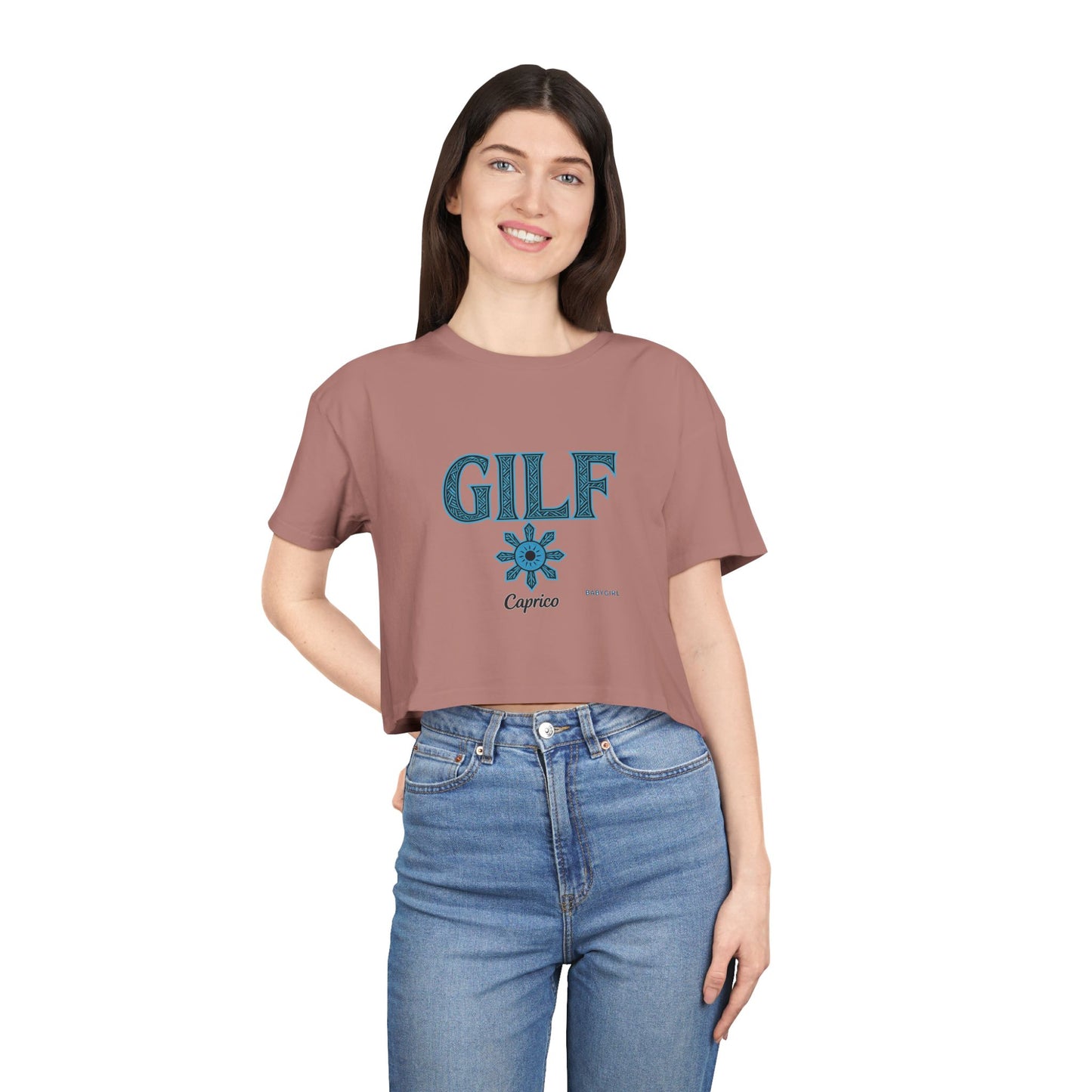 Trendy Women's Crop Tee - Fun GILF Graphic, Perfect for Casual Wear, Gifts, or Summer Outfits