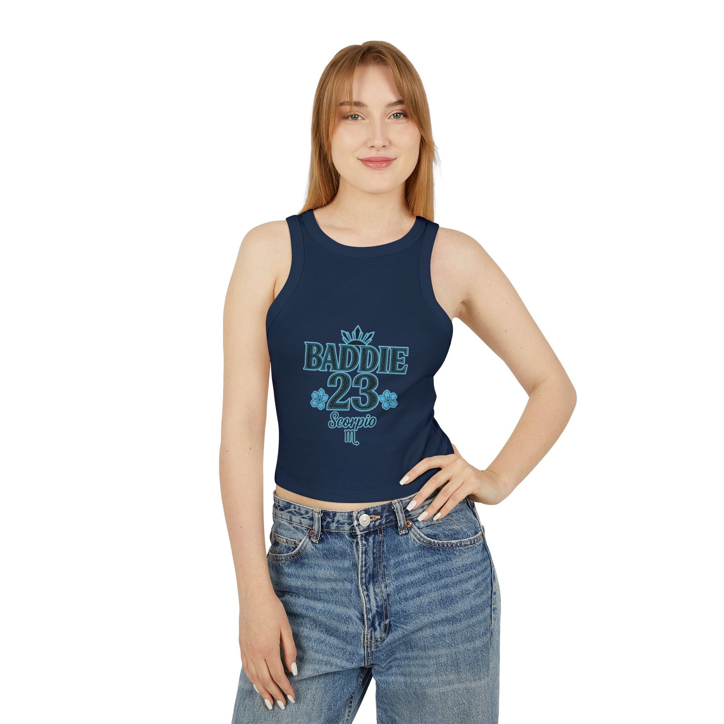Stylish Women's Micro Rib Tank Top | BADDIE 23 Scorpio | Trendy Summer Top, Casual Wear, Birthday Gift, Zodiac Fashion, Fitness Apparel