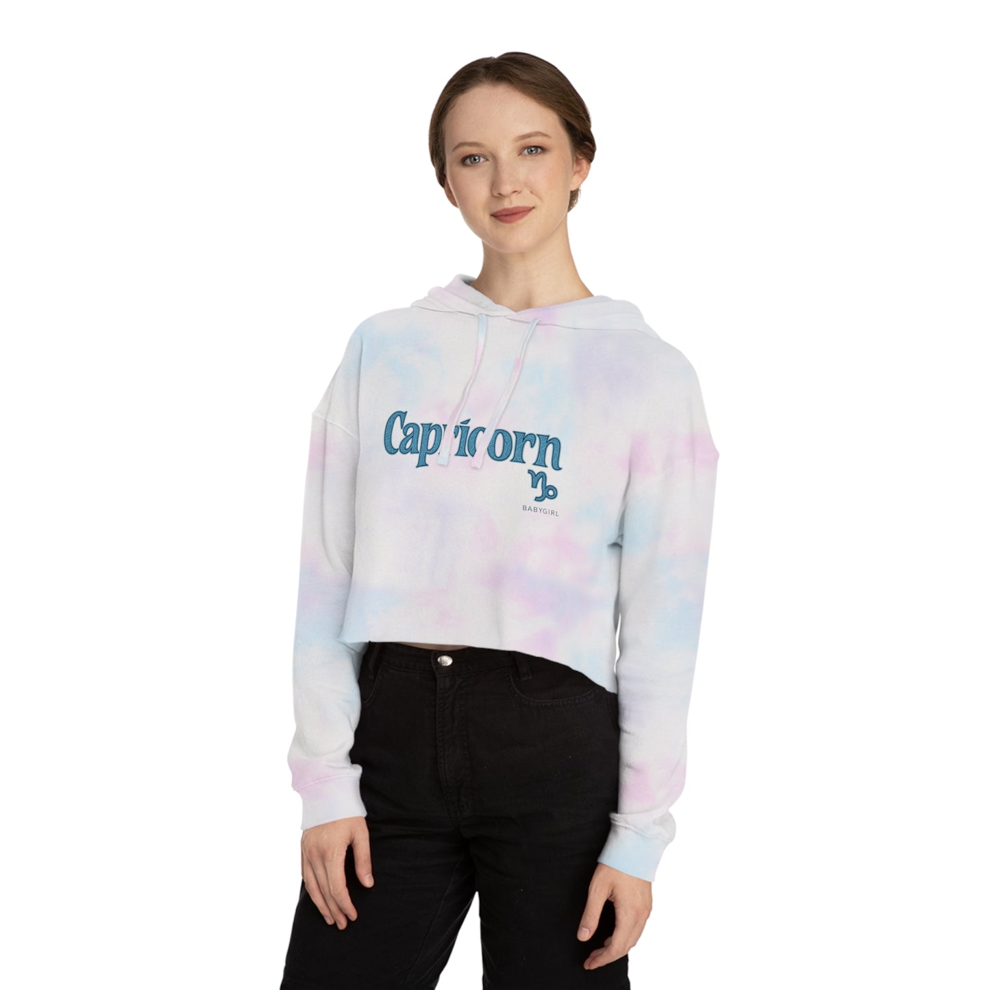 Capricorn Baby Girl Cropped Hoodie, Zodiac Sweatshirt for Women, Astrology Gift, Casual Fashion Top, Trendy Winter Wear