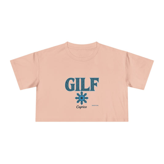 Trendy Women's Crop Tee - Fun GILF Graphic, Perfect for Casual Wear, Gifts, or Summer Outfits