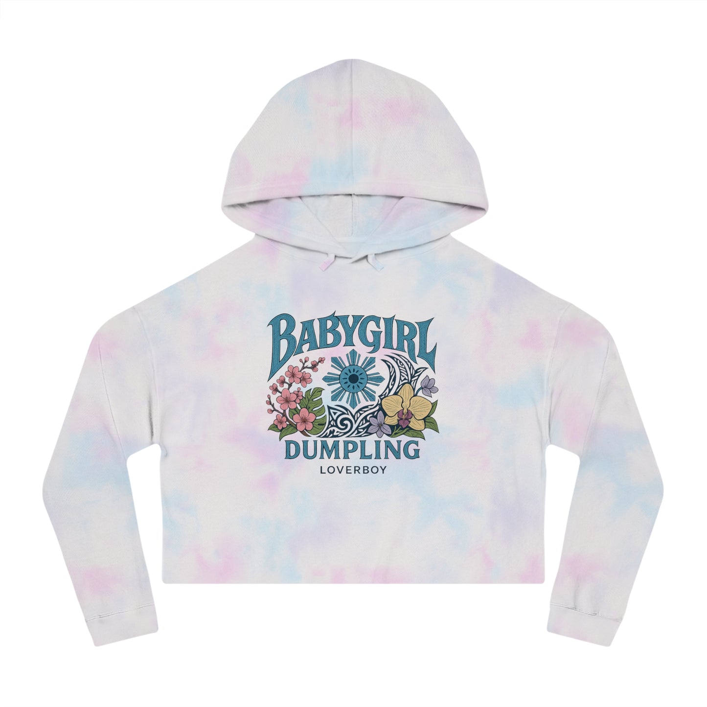 Trendy Women’s Cropped Sweatshirt with Floral Design, Casual Pullover, Gift for Her, Streetwear, Summer Fashion, Graphic Hoodie