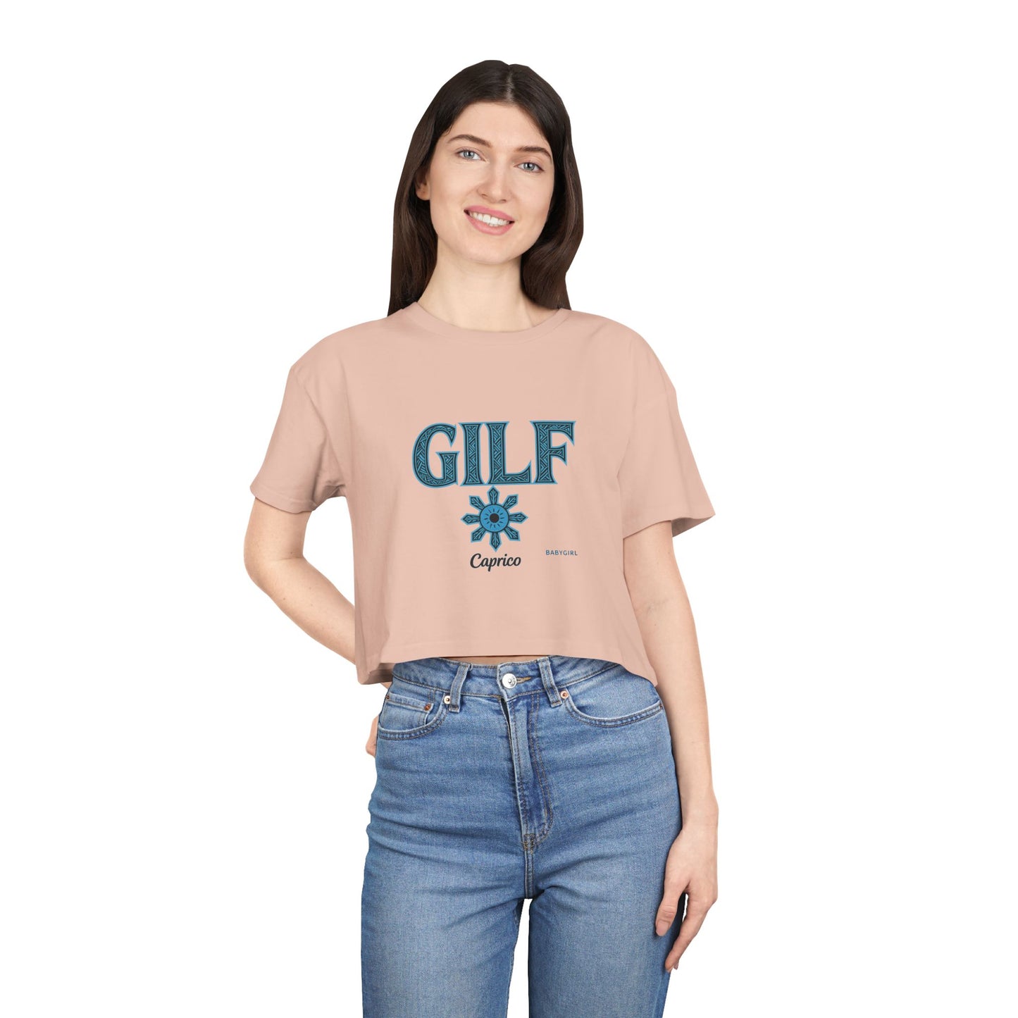 Trendy Women's Crop Tee - Fun GILF Graphic, Perfect for Casual Wear, Gifts, or Summer Outfits