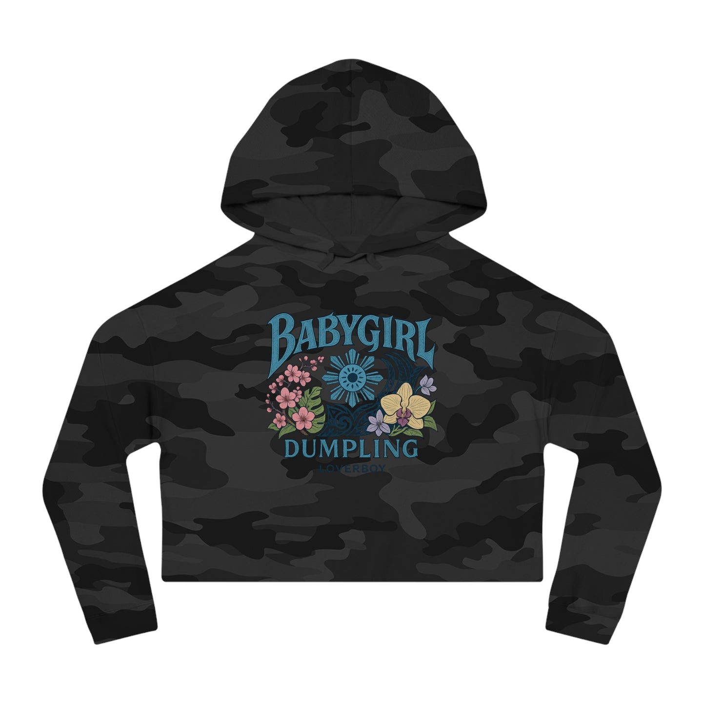 Trendy Women’s Cropped Sweatshirt with Floral Design, Casual Pullover, Gift for Her, Streetwear, Summer Fashion, Graphic Hoodie