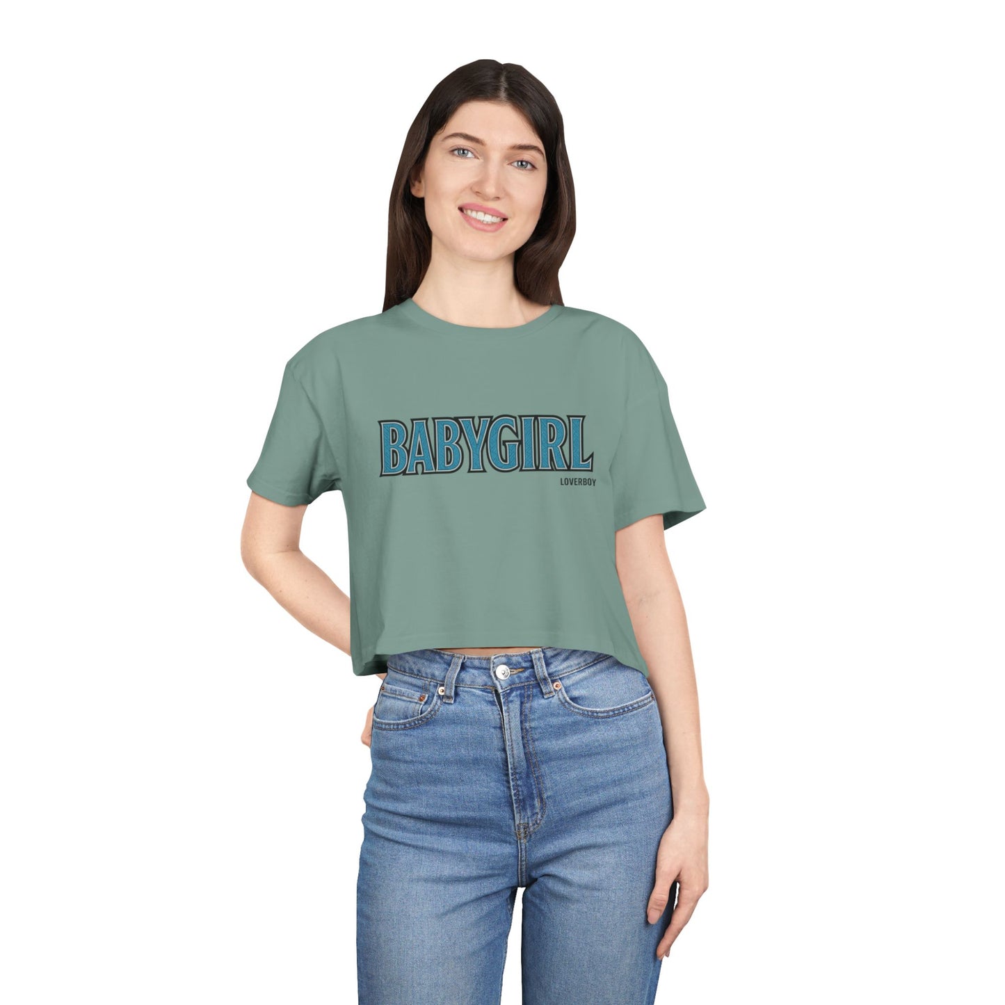 Stylish Women's Crop Tee with 'BABYGIRL' Design, Trendy Summer Top, Gift for Fashion Lovers, Casual Wear, Festival Style