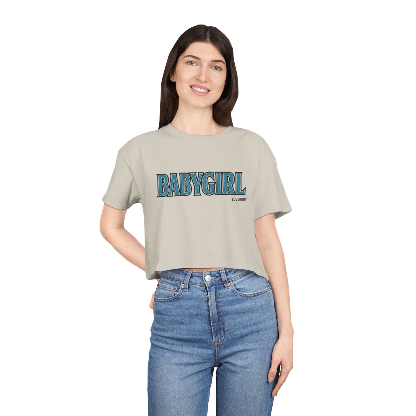 Stylish Women's Crop Tee with 'BABYGIRL' Design, Trendy Summer Top, Gift for Fashion Lovers, Casual Wear, Festival Style