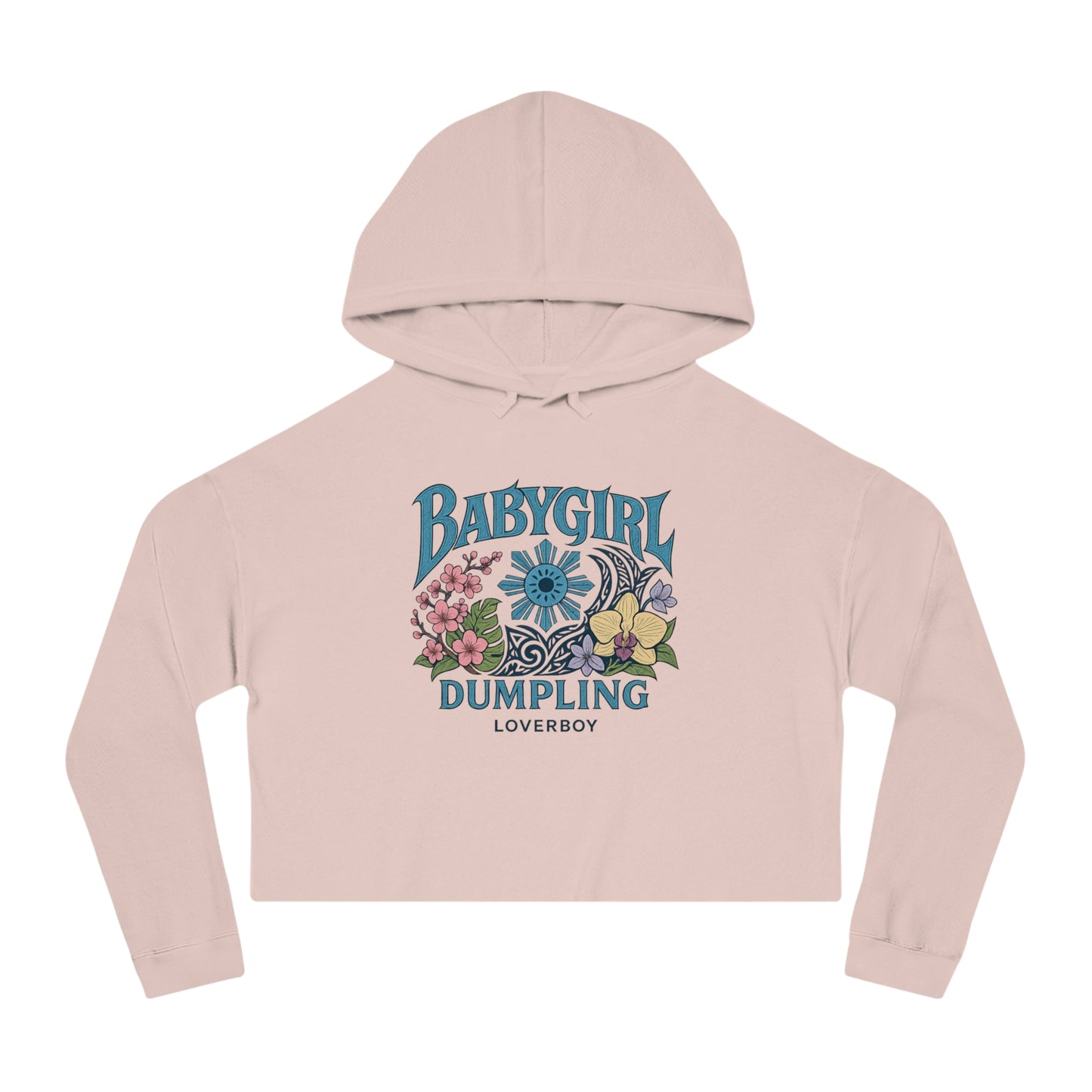 Trendy Women’s Cropped Sweatshirt with Floral Design, Casual Pullover, Gift for Her, Streetwear, Summer Fashion, Graphic Hoodie