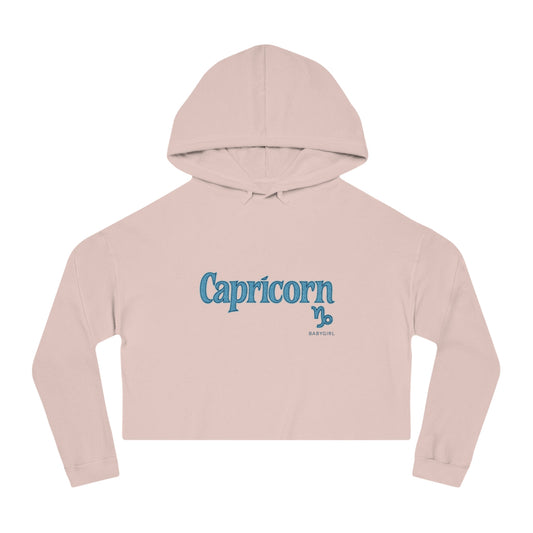 Capricorn Baby Girl Cropped Hoodie, Zodiac Sweatshirt for Women, Astrology Gift, Casual Fashion Top, Trendy Winter Wear