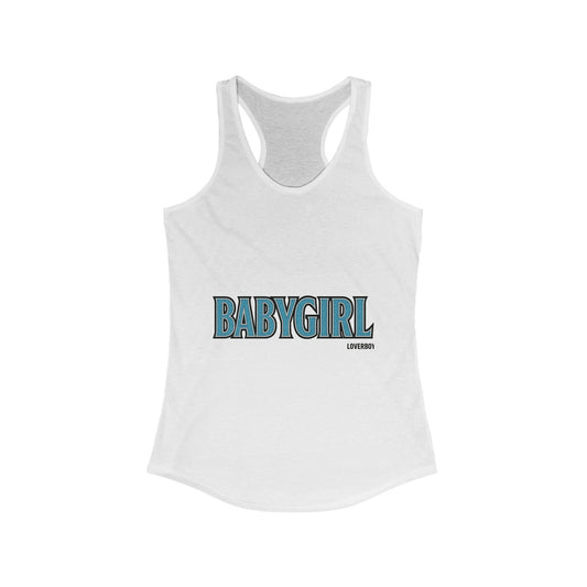 Baby Girl Racerback Tank Top, Women’s Athletic Shirt, Summer Wear, Casual Outfits, Gift for Her, Cute Graphic Tee