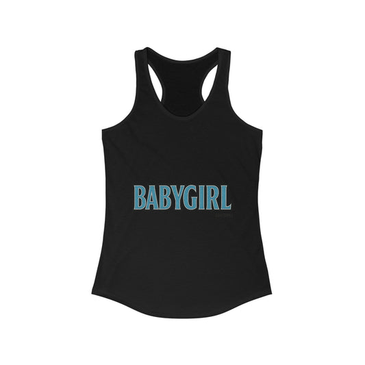 Baby Girl Racerback Tank Top, Women’s Athletic Shirt, Summer Wear, Casual Outfits, Gift for Her, Cute Graphic Tee