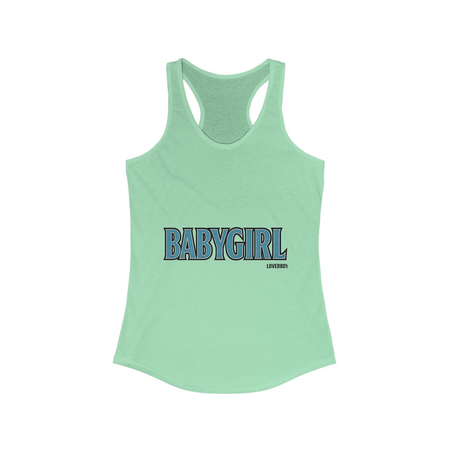 Baby Girl Racerback Tank Top, Women’s Athletic Shirt, Summer Wear, Casual Outfits, Gift for Her, Cute Graphic Tee