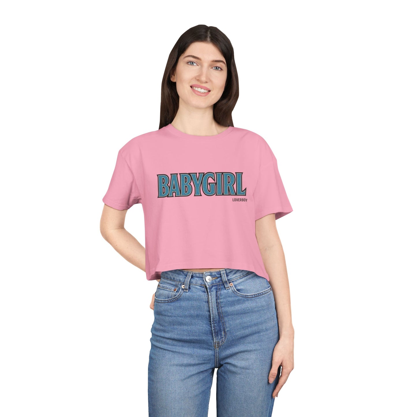 Stylish Women's Crop Tee with 'BABYGIRL' Design, Trendy Summer Top, Gift for Fashion Lovers, Casual Wear, Festival Style