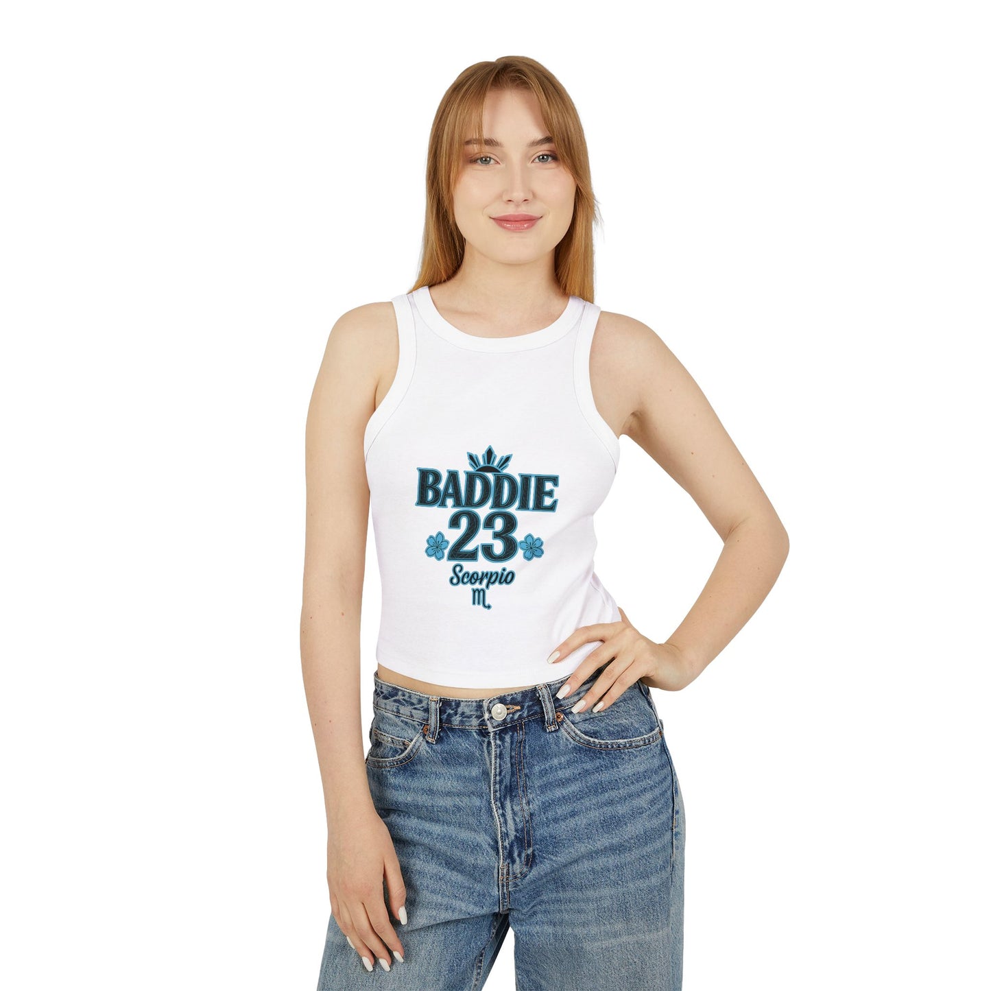Stylish Women's Micro Rib Tank Top | BADDIE 23 Scorpio | Trendy Summer Top, Casual Wear, Birthday Gift, Zodiac Fashion, Fitness Apparel