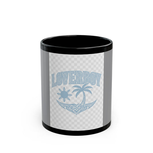 Loverboy Black Mug - Chill Vibes, Tropical Design, Gift for Friends, Beach Lover, Coffee Lover