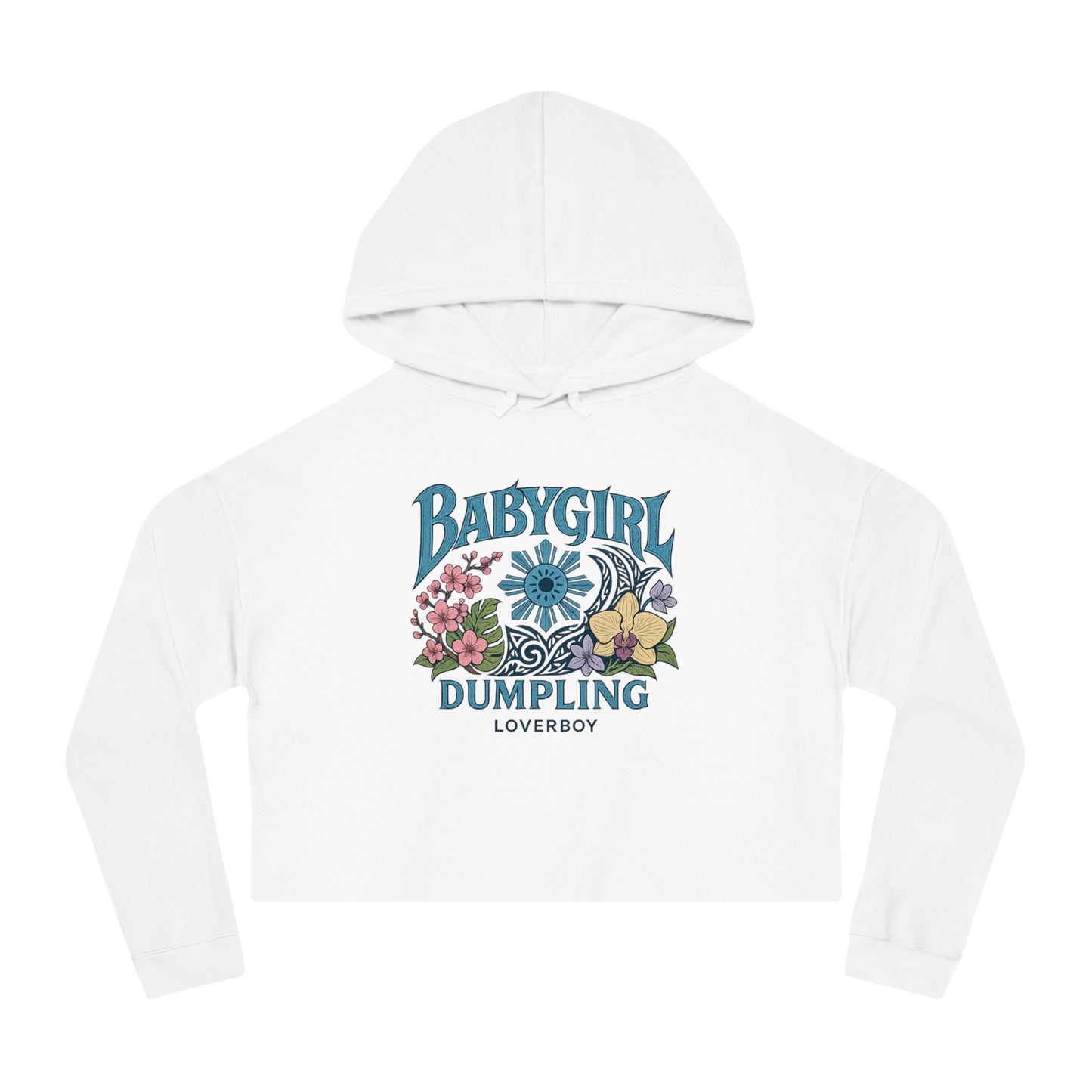Trendy Women’s Cropped Sweatshirt with Floral Design, Casual Pullover, Gift for Her, Streetwear, Summer Fashion, Graphic Hoodie
