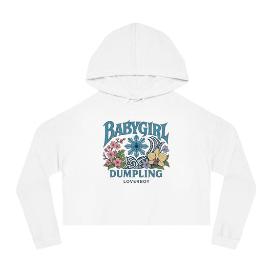 Trendy Women’s Cropped Sweatshirt with Floral Design, Casual Pullover, Gift for Her, Streetwear, Summer Fashion, Graphic Hoodie