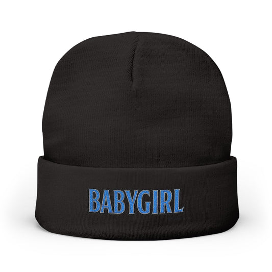 BabyGirl Embroidered Knit Beanie - Stylish Winter Accessory, Great for Gift-Giving, Everyday Wear, and Trendy Casual Looks